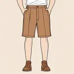 knee-length brown shorts image